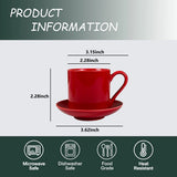 3.5 oz Porcelain Espresso Cups with Saucers, Set of 2