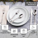 SilverNest Impressa 20-Piece Stainless Steel Flatware Set