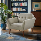 Wholesale Modern Mid-Century Accent Arm Chair, Light Taupe