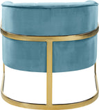 Carter Contemporary Velvet Accent Chair with Gold Stainless Steel Legs for Elegant Home Decor