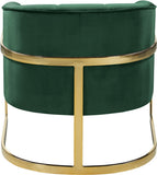 Carter Contemporary Velvet Accent Chair with Gold Stainless Steel Legs for Elegant Home Decor