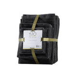 100% Cotton Quick Dry 12 Piece Bath Towel Set, Black