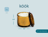 Kook Embossed Glass Salt Cellar with Lid 10 oz