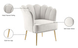 Jester Velvet Accent Chair - Chic Sculpted Design with Deep Tufting & Stylish Gold Legs for Comfort