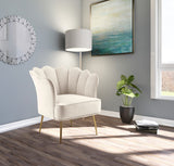 Jester Velvet Accent Chair - Chic Sculpted Design with Deep Tufting & Stylish Gold Legs for Comfort