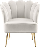 Jester Velvet Accent Chair - Chic Sculpted Design with Deep Tufting & Stylish Gold Legs for Comfort