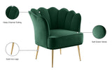 Jester Velvet Accent Chair - Chic Sculpted Design with Deep Tufting & Stylish Gold Legs for Comfort