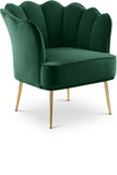Jester Velvet Accent Chair - Chic Sculpted Design with Deep Tufting & Stylish Gold Legs for Comfort