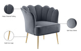 Jester Velvet Accent Chair - Chic Sculpted Design with Deep Tufting & Stylish Gold Legs for Comfort