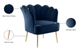 Jester Velvet Accent Chair - Chic Sculpted Design with Deep Tufting & Stylish Gold Legs for Comfort