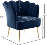 Jester Velvet Accent Chair - Chic Sculpted Design with Deep Tufting & Stylish Gold Legs for Comfort