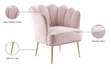 Jester Velvet Accent Chair - Chic Sculpted Design with Deep Tufting & Stylish Gold Legs for Comfort