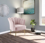 Jester Velvet Accent Chair - Chic Sculpted Design with Deep Tufting & Stylish Gold Legs for Comfort