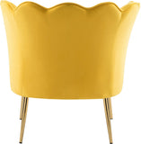 Jester Velvet Accent Chair - Chic Sculpted Design with Deep Tufting & Stylish Gold Legs for Comfort