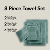 Antibacterial Spa-Like 8-Piece Bathroom Towel Set