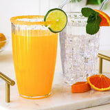 21 oz Clear Ribbed Acrylic Cups Set of 8