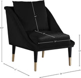 Elegante Velvet Accent Chair – Stylish Contemporary Seating with Chic Gold-Capped Legs for Elegance