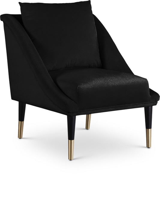 Elegante Velvet Accent Chair – Stylish Contemporary Seating with Chic Gold-Capped Legs for Elegance