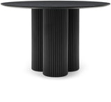 Simba Dining Table - Modern Mid-Century Design with Sturdy Fluted Base for Stylish Gatherings