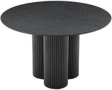 Simba Dining Table - Modern Mid-Century Design with Sturdy Fluted Base for Stylish Gatherings