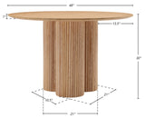 Simba Dining Table - Modern Mid-Century Design with Sturdy Fluted Base for Stylish Gatherings