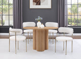 Simba Dining Table - Modern Mid-Century Design with Sturdy Fluted Base for Stylish Gatherings