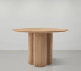 Simba Dining Table - Modern Mid-Century Design with Sturdy Fluted Base for Stylish Gatherings