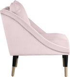 Elegante Velvet Accent Chair – Stylish Contemporary Seating with Chic Gold-Capped Legs for Elegance