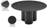 Simba Dining Table - Modern Mid-Century Design with Sturdy Fluted Base for Stylish Gatherings