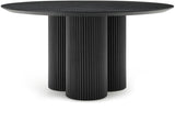 Simba Dining Table - Modern Mid-Century Design with Sturdy Fluted Base for Stylish Gatherings