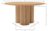 Simba Dining Table - Modern Mid-Century Design with Sturdy Fluted Base for Stylish Gatherings