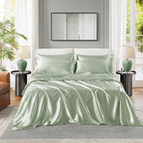 Wrinkle-Free Solid Satin Luxury Sheet Set, Sage