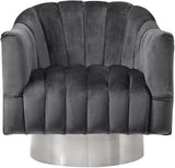 Farrah Modern Accent Chair with Plush Upholstery and Sleek Chrome Base for Stylish Living Spaces