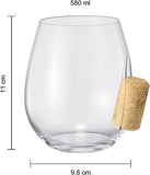 Corked Stemless Wine Glasses | Single (19.6 OZ)