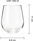 European Style Unbreakable Elegant Acrylic Stemless Wine Glasses 15 oz | Set of 6