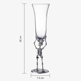 Stemmed Skeleton Champagne Flute Glass | Set of 2 | 7.5oz