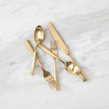 Lucca Faceted Brushed Gold 20pc Flatware Set