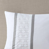 8 Piece Embroidered Comforter Set, White