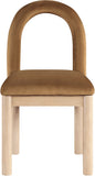 Conrad - Velvet Dining Chair With Natural Legs - Saddle