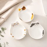 Cute Cat Face Ceramic Snack Bowl Japanese Style