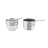 Mauviel Stainless Steel Bain Marie/Double Boiler With Lid, Cast Stainless Steel Handle, 0.9-Qt