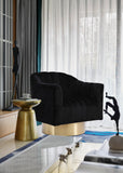 Farrah Modern Accent Chair with Plush Upholstery and Sleek Chrome Base for Stylish Living Spaces