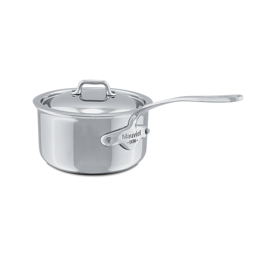 Mauviel M'COOK 5-Ply Sauce Pan with Lid, Cast Stainless Steel Handle