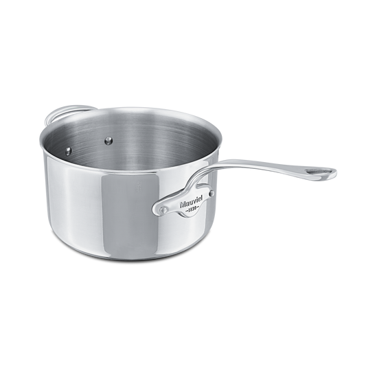 Mauviel M'COOK 5-Ply Sauce Pan With Helper Handle, Cast Stainless Steel Handle