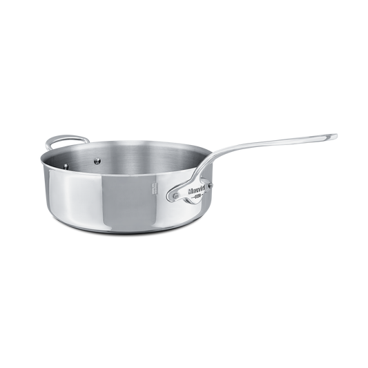 Mauviel M'COOK 5-Ply Saute Pan With Lid With Helper Handle, Cast Stainless Steel Handle, 6.2-Qt