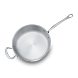 Mauviel M'COOK 5-Ply Saute Pan With Lid With Helper Handle, Cast Stainless Steel Handle, 6.2-Qt