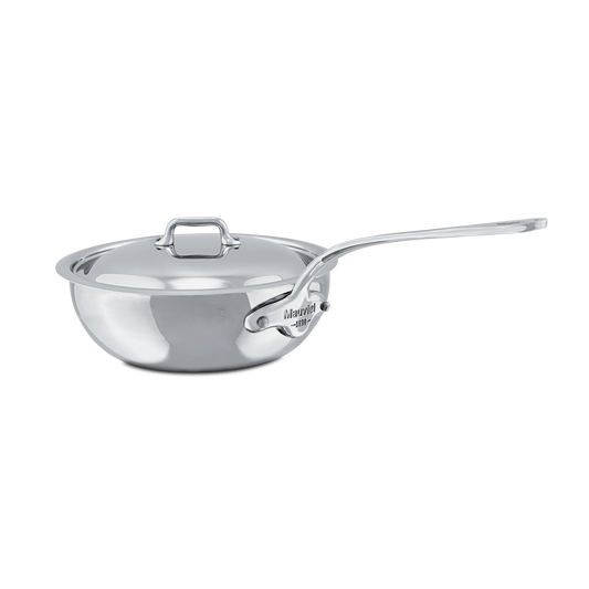 Mauviel M'COOK 5-Ply Chef Pan With lid, Cast Stainless Steel Handle