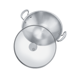Mauviel M'COOK 5-Ply Wok With Rack, Two Cast Stainless Steel Handles, 12.6-In