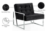 Alexis Velvet Accent Chair - Cozy Contemporary Design with Durable Stainless Steel Base for Comfort