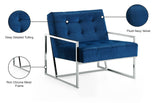 Alexis Velvet Accent Chair - Cozy Contemporary Design with Durable Stainless Steel Base for Comfort